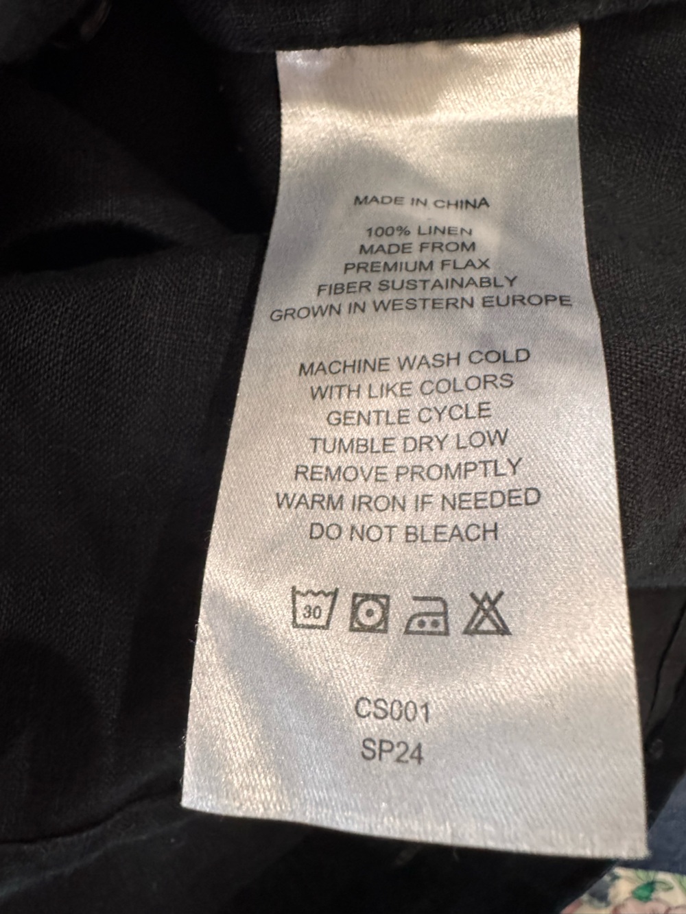 Quince Black Linen Square-Neck Tank - Picture 3 of 4